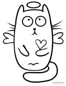 printable cat coloring page, rayfelk