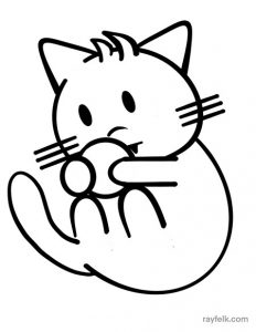 printable cat coloring page, rayfelk