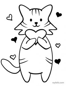 printable cat coloring page, rayfelk