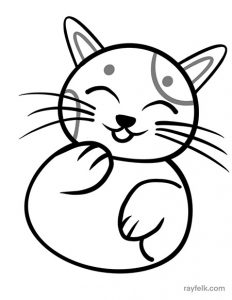 printable cat coloring page, rayfelk