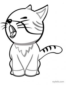 printable cat coloring page, rayfelk