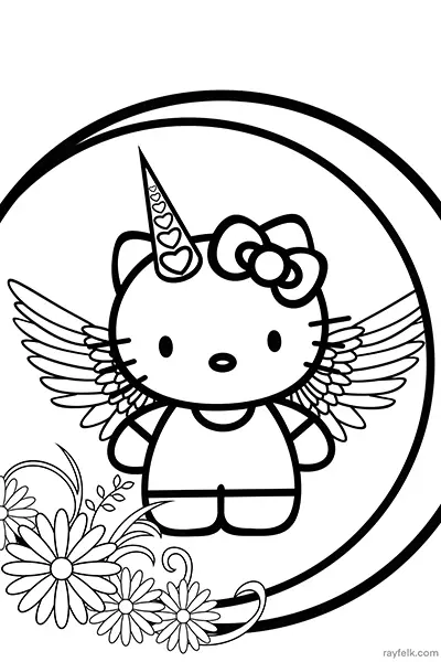 10 Drawing Unicorn Hello Kitty Coloring Pages for Magical Adventures