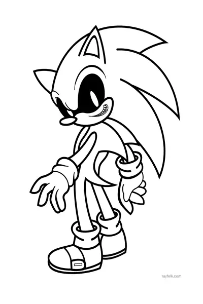 Sonic Exe Coloring Page free