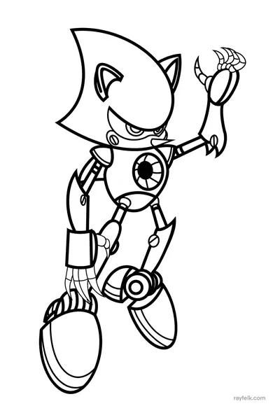 Metal Sonic coloring Page