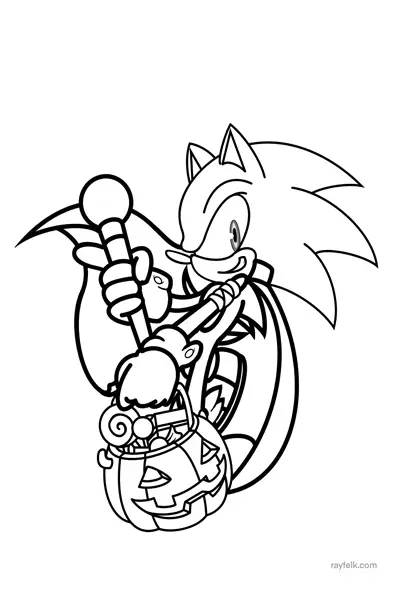 Sonic Halloween free coloring page