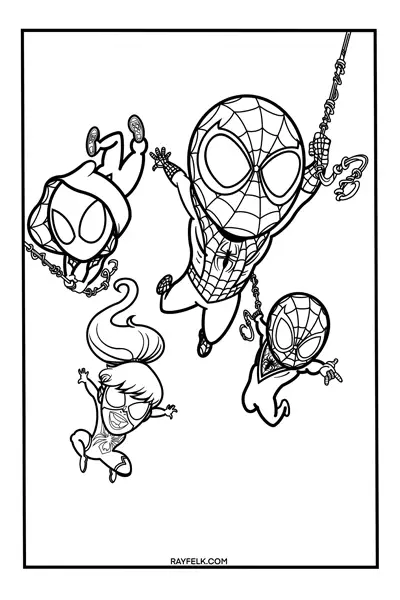 spidey and his amazing friends coloring page