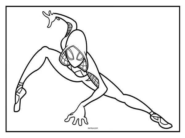 spider gwen coloring page