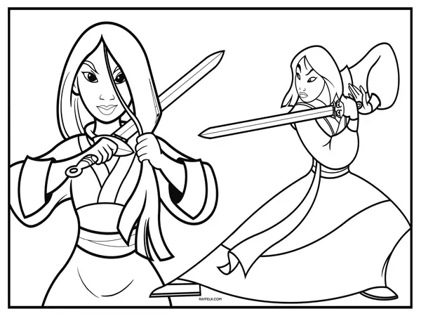 Disney Princess coloring page, Mulan coloring page, rayfelk