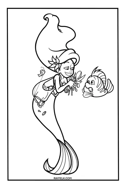 Disney Princess coloring page, princess Ariel coloring page, rayfelk