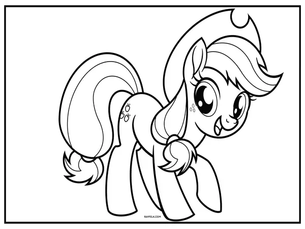 applyjack coloring page, my little pony coloring page, rayfelk