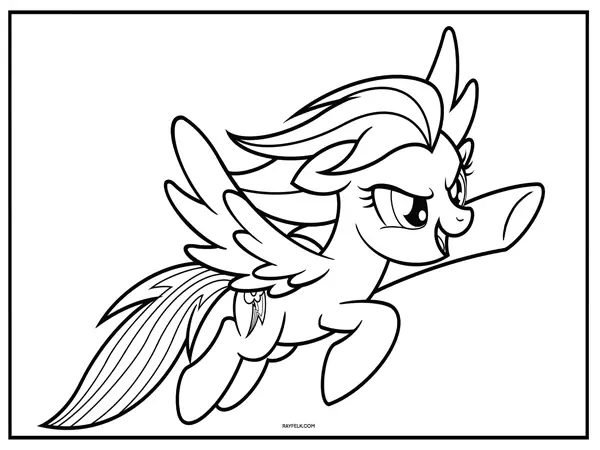 Rainbow Dash coloring page, My Little Pony coloring page, Rayfelk