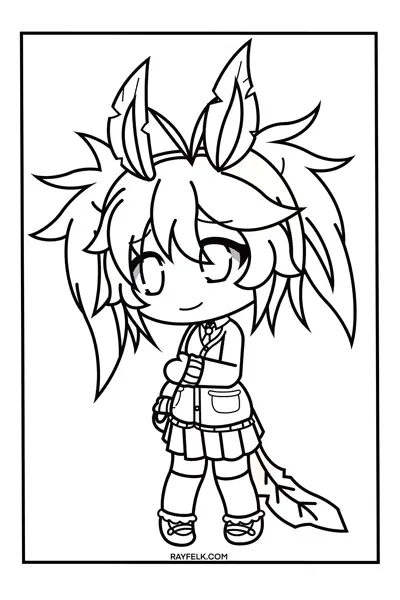 gacha life kawaii school girl, rayfelk, gacha life coloring pages