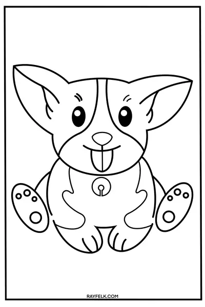 corgi coloring page, rayfelk