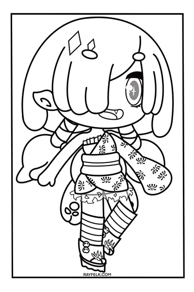 Gacha Life Coloring Page: Free Printable PDFs