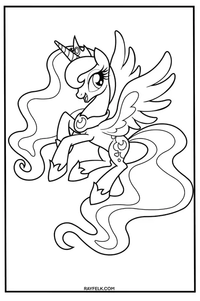 Princess Luna Coloring page, My Little Pony coloring Page, Rayfelk