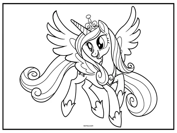 Princess Cadance coloring page, My Little Pony coloring page, Rayfelk
