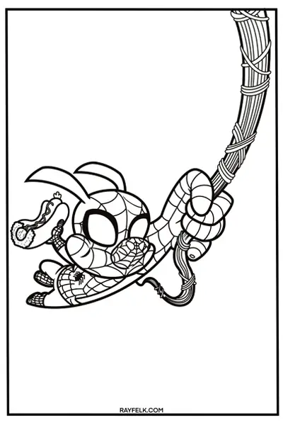 spiderman coloring pages, spider ham, rayfelk
