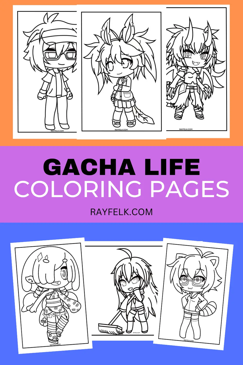 Free Printable Gacha Life Heart Coloring Page, Sheet and Picture