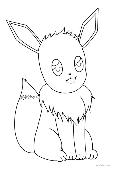 eevee coloring page, rayfelk, pokemon coloring pages