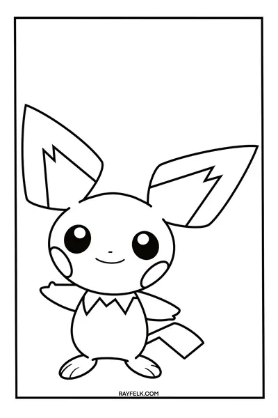 pichu, pokemon coloring pages, rayfelk