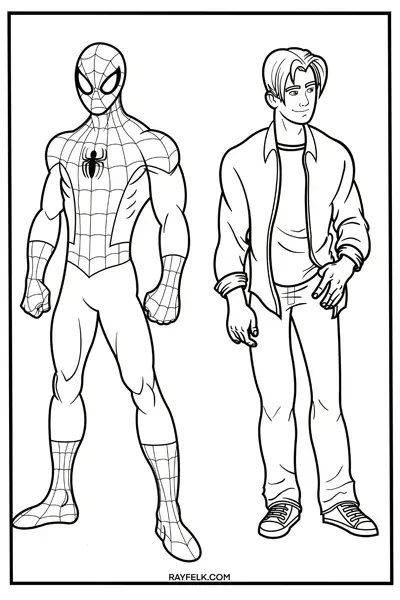 Ultimate Spiderman, spiderman coloring Pages, Rayfelk