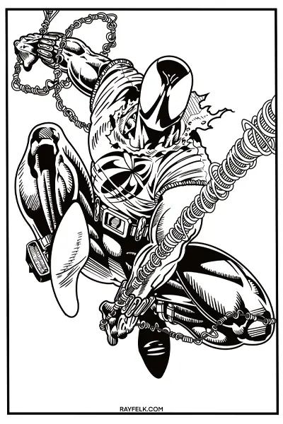 Scarlet Spider, Rayfelk, Spiderman coloring Pages