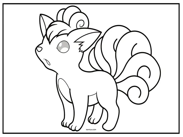 Vulpix, rayfelk, pokemon coloring pages, free pokemon pictures to color