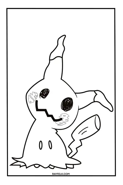 Mimikyu, pokemon coloring sheets free, rayfelk