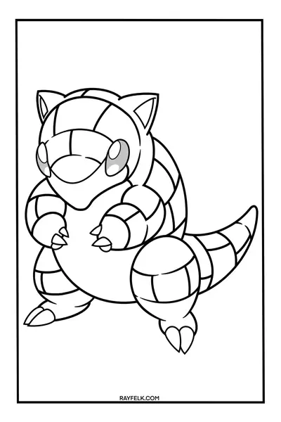 Sandhsrew, pokemon coloring pages, rayfelk