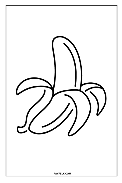 free banana coloring sheet, rayfelk
