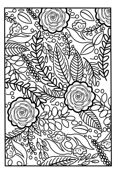floral coloring pags, rayfelk