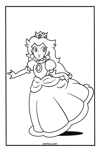 Princess Peach coloring Page, Mario Bros coloring Sheets, Rayfelk