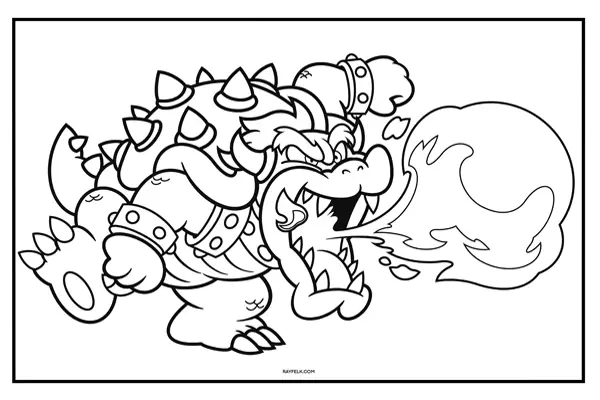 mario bros coloring pages bowser