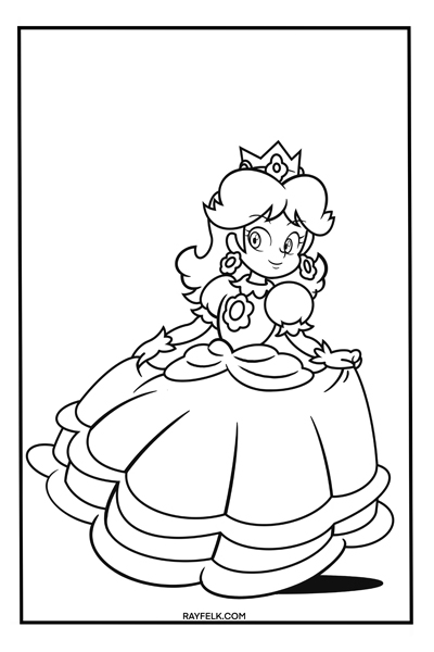 Princess Daisy Coloring Page, Rayfelk