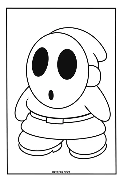 Shy Guy Coloring Page, Rayfelk