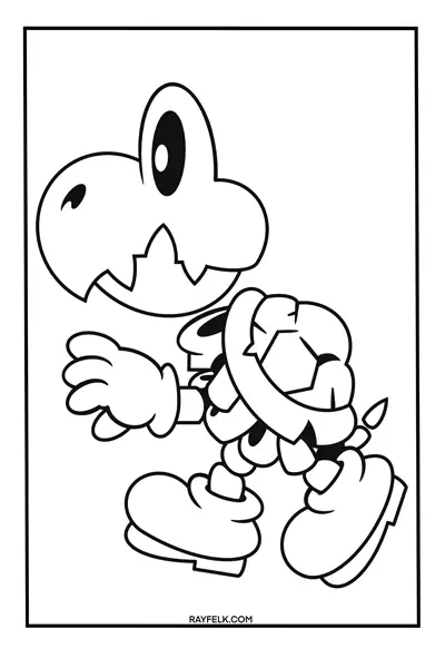 Dry Bones Mario Coloring Page, Rayfelk
