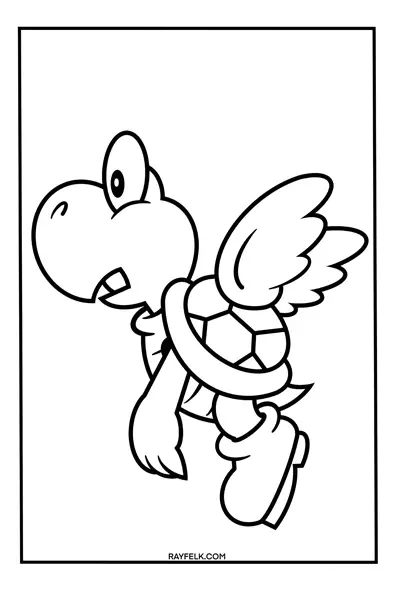 Koopa Paratroopa coloring page, rayfelk