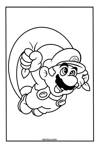 Mario from Super Mario Bros 4, Mario coloring, Rayfelk