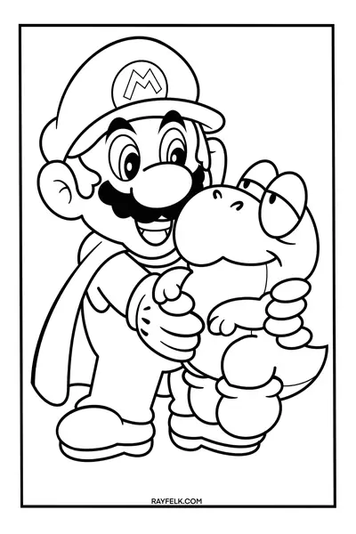 Caped Mario and Baby Yoshi, Rayfelk