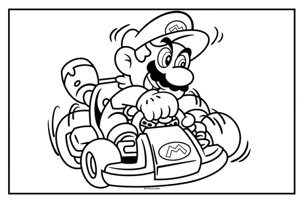 Mario Kart coloring Page, Rayfelk