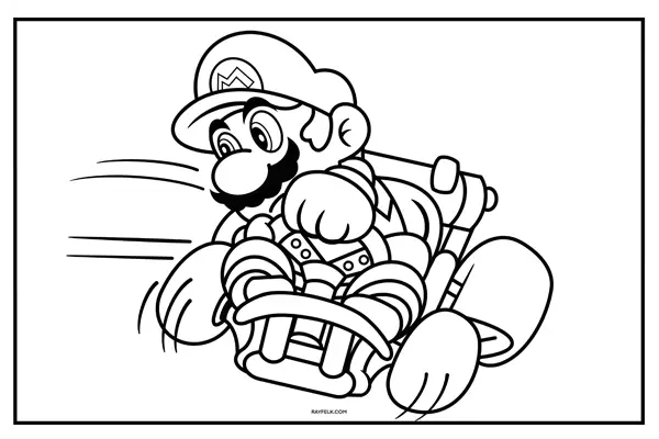 Super Mario Kart Colouring Pages, Rayfelk