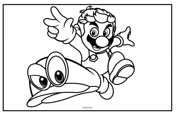 Super Mario Odyssey Coloring Page, Rayfelk