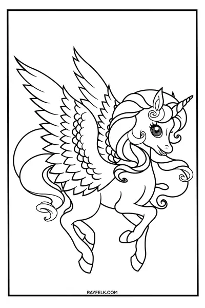 Pegasus Coloring Page, Rayfelk