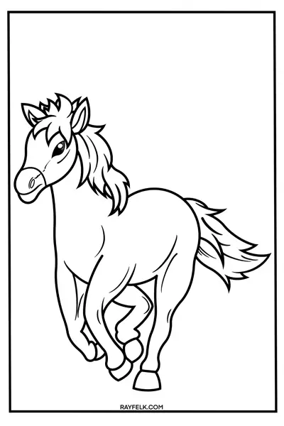 Horse Coloring Pages for Adult, Rayfelk