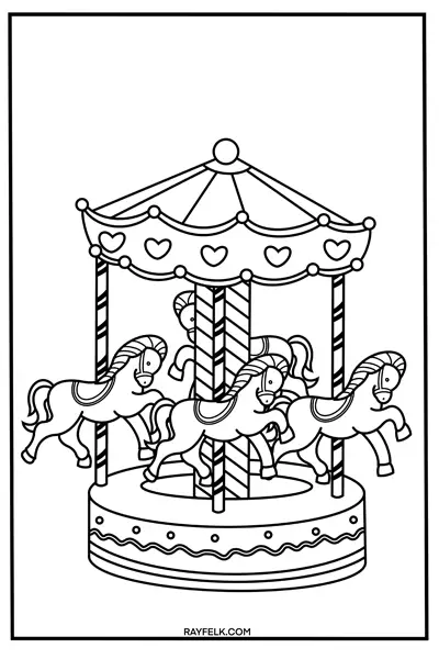 Carousel Coloring Pages, Rayfelk