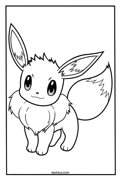 eevee pokemon, free eevee coloring page, rayfelk