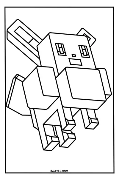 Minecraft Eevee coloring Sheetn rayfelk