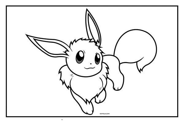 Cute Pokemon Eevee Free to Print and Color, rayfelk