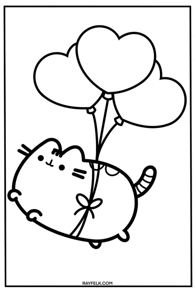 Pusheen cat coloring pages, rayfelk