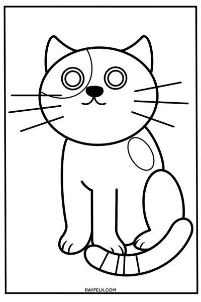 Cat coloring pages, rayfelk